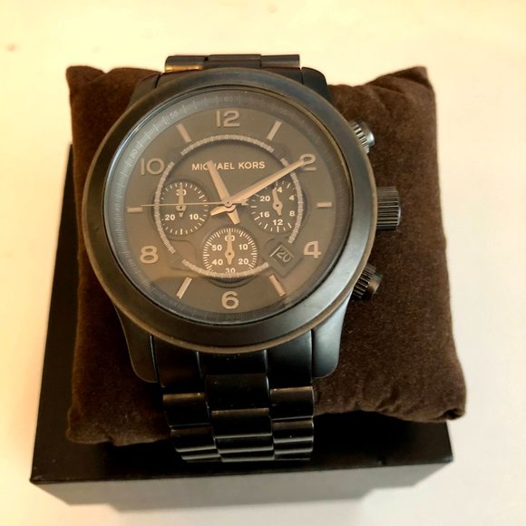 Michael Kors Oversized Runway Black Tone Watch - Picture 7 of 11